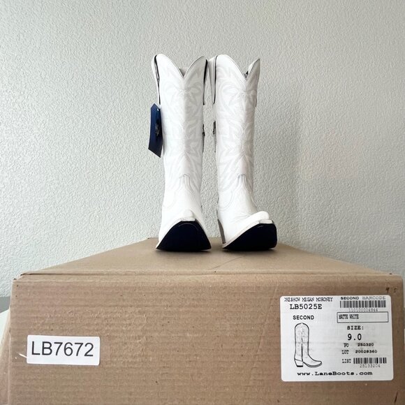 Lane MEGAN MORONEY Cowboy Boots Smokeshow Womens 9 White Western Cowgirl Tall - Picture 11 of 12